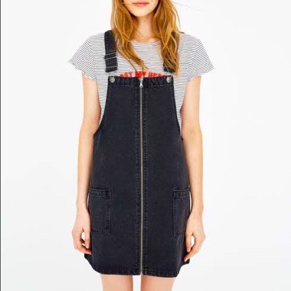Pull&Bear Dresses & Skirts - PULL&BEAR | Charcoal denim pinafore